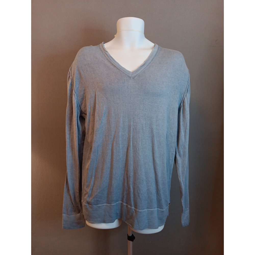 Mens Replay Original‎ Blue Jeans Cotton Sweater XL V-neck